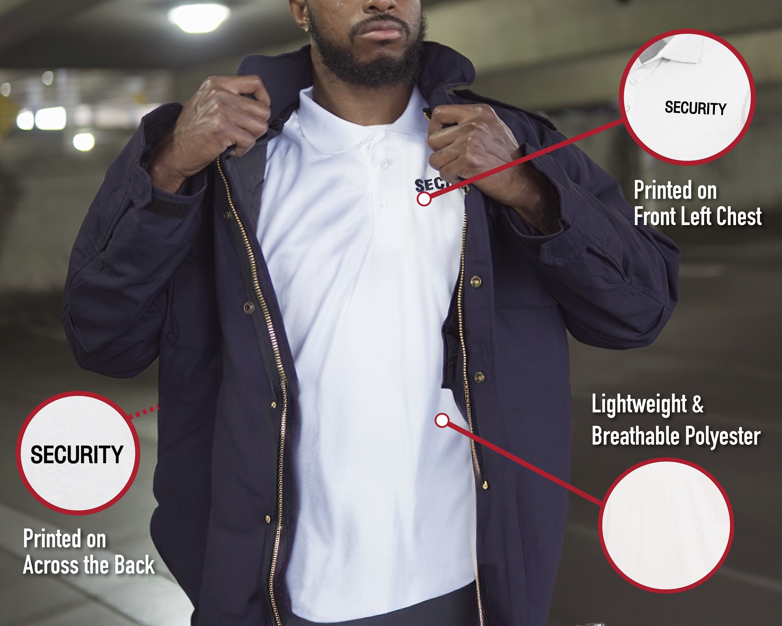 Moisture Wicking Security Polo Shirt - Image 8